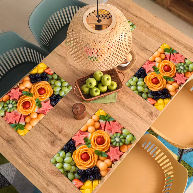 Placemat - 6 stuks - Fruit - Variatie - Kleurrijk - Vers - Eten — 6