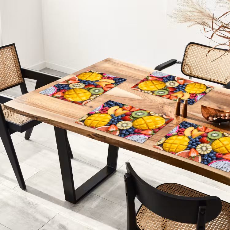Placemat - 6 stuks - Fruit - Versneden - Kleurrijk - Eten - Gezond — 5