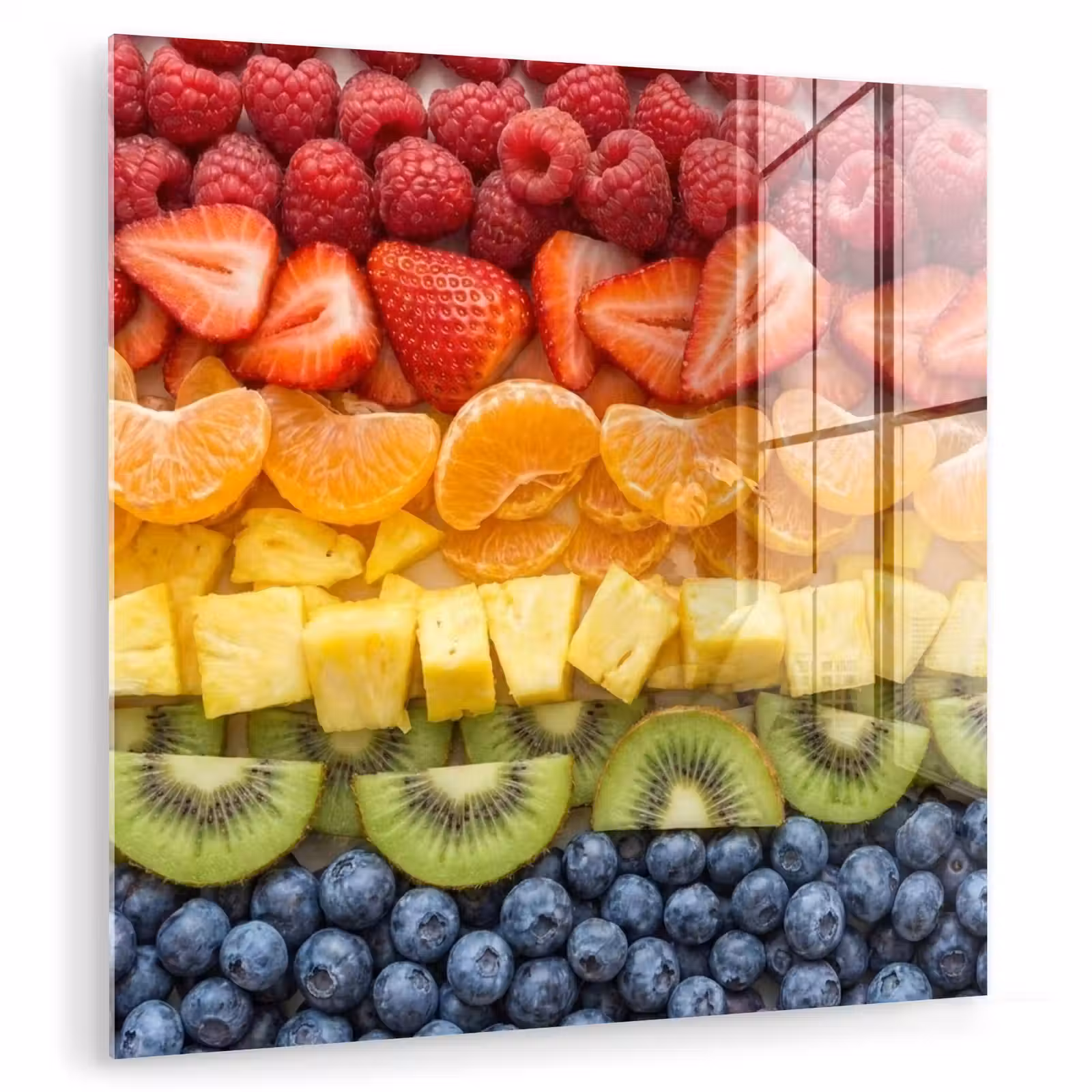 Glas schilderij - Fruit - Regenboog - Gezond - Kleurrijk — 1