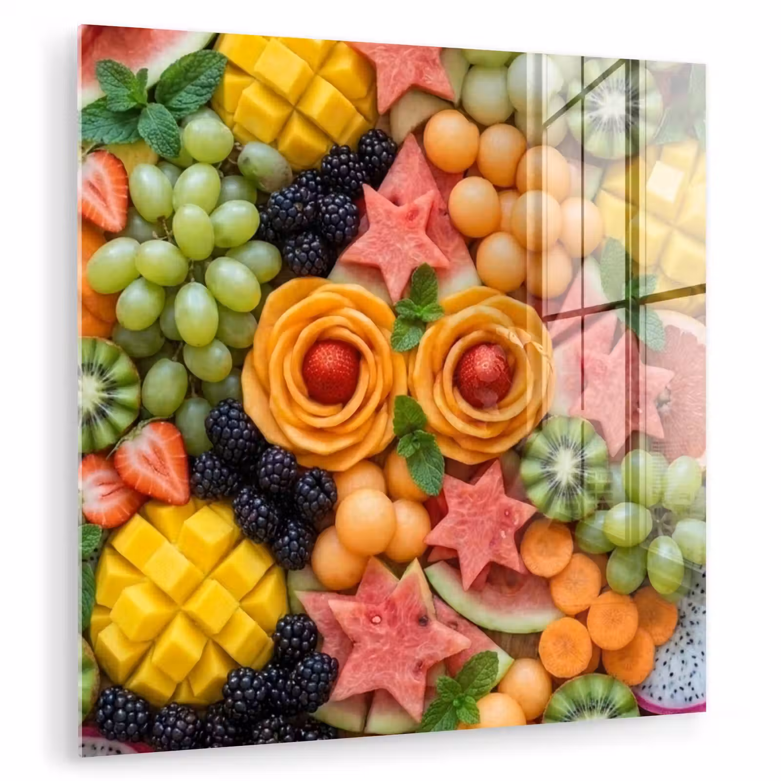Glas schilderij - Fruit - Variatie - Kleurrijk - Vers - Eten — 1