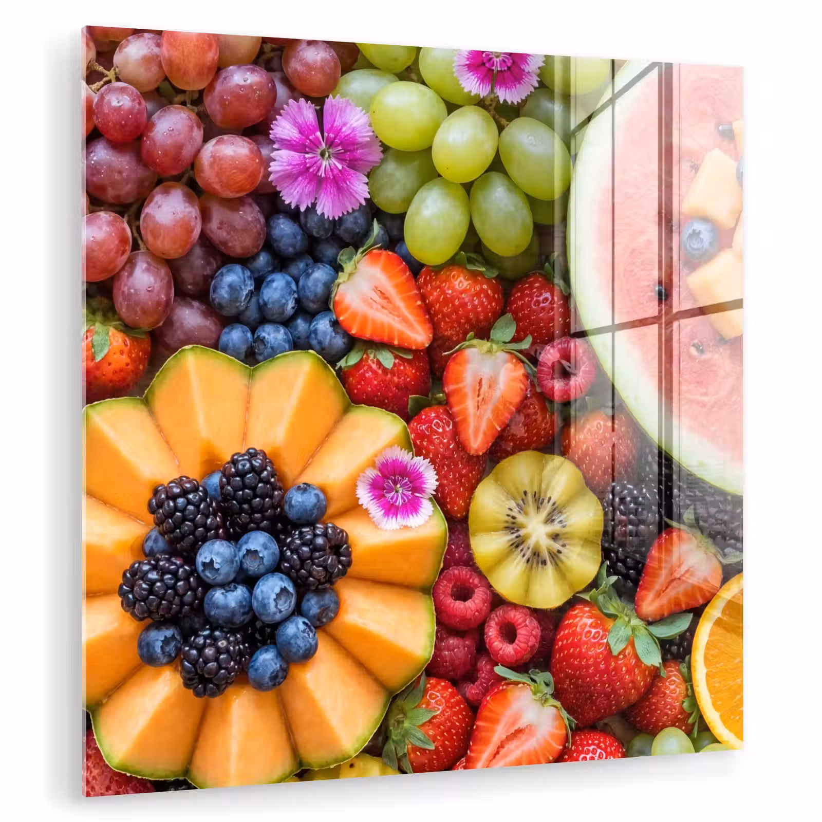 Glas schilderij - Fruit - Vers - Variatie - Eten - Kleurrijk — 1