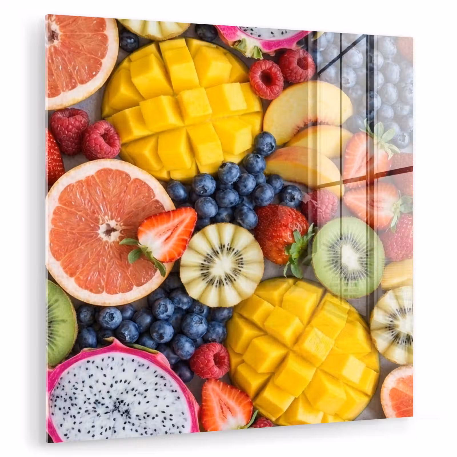 Glas schilderij - Fruit - Versneden - Kleurrijk - Eten - Gezond — 1