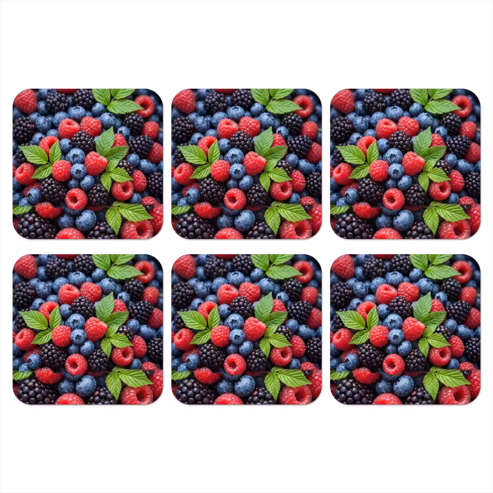 Onderzetter - Bessen - Vers - Waterdruppels - Kleurrijk - Eten — 1