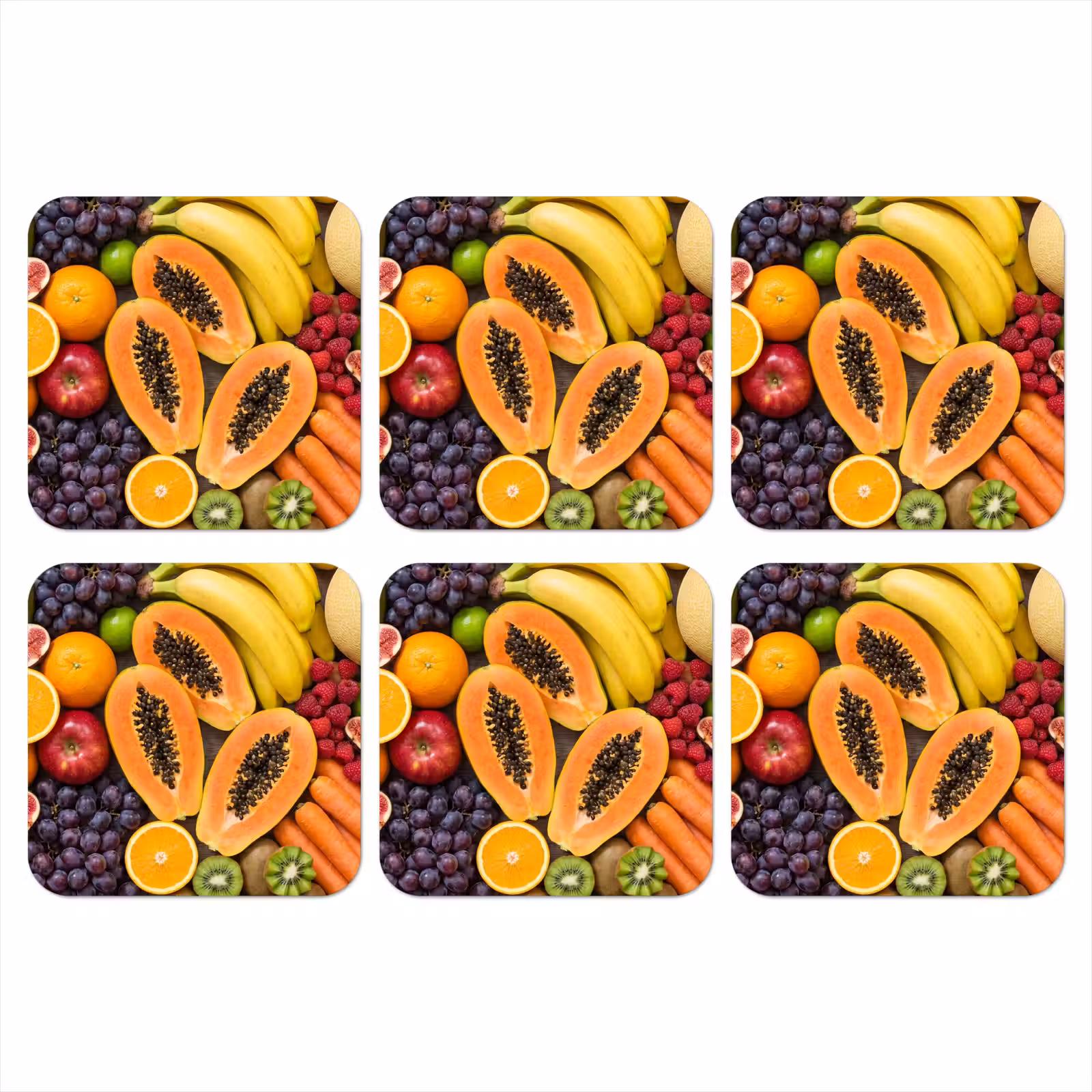 Onderzetter - Eten - Fruit - Groenten - Vers - Kleurrijk — 1