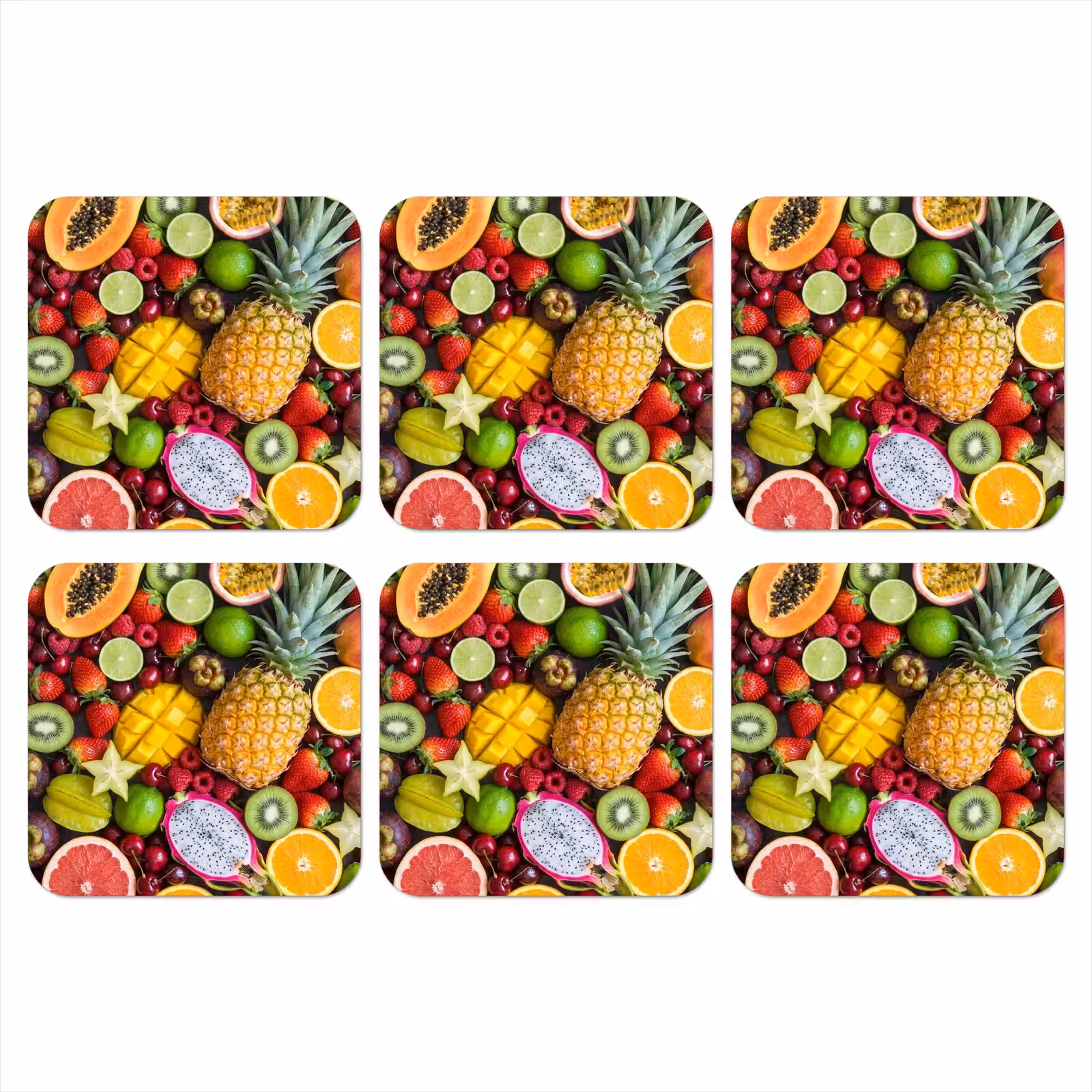 Onderzetter - Fruit - Assortiment - Vers - Gezond - Kleurrijk — 1