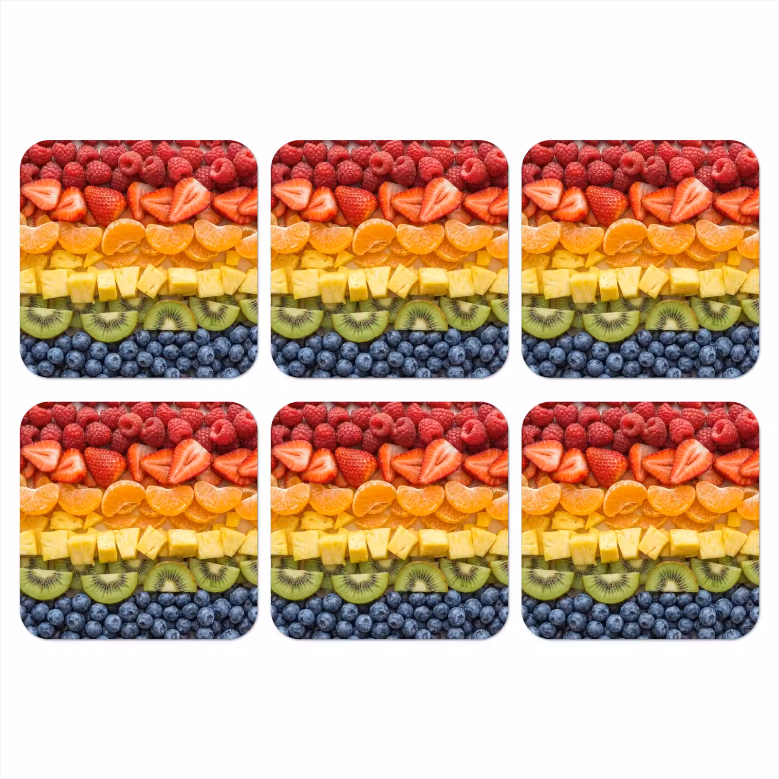 Onderzetter - Fruit - Regenboog - Gezond - Kleurrijk — 1
