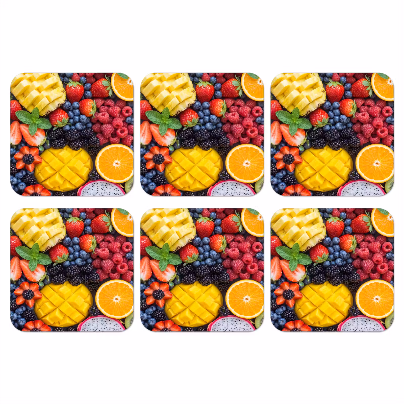 Onderzetter - Fruit - Vers - Kleurrijk - Eten — 1
