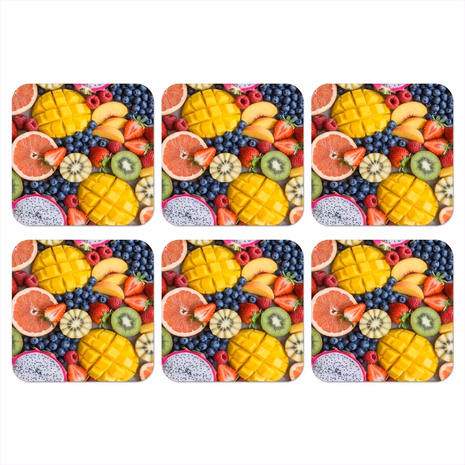 Onderzetter - Fruit - Versneden - Kleurrijk - Eten - Gezond — 1