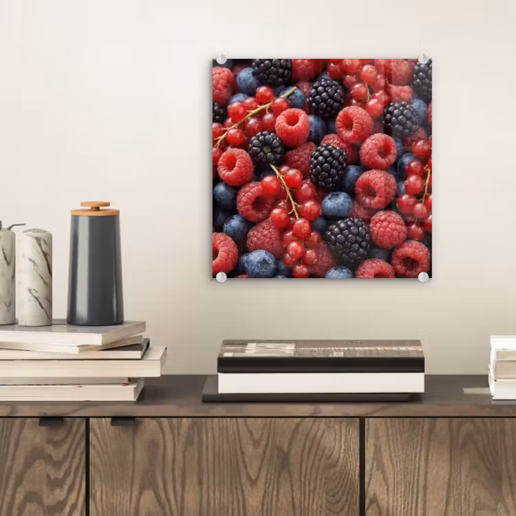 Glas schilderij - Bessen - Mix - Vers - Eten - Kleurrijk — 2