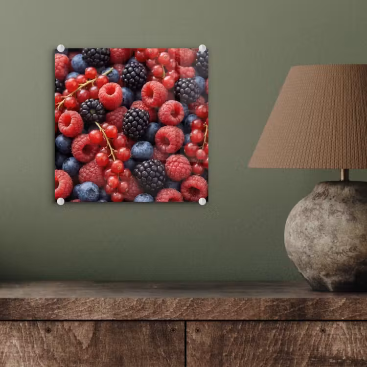 Glas schilderij - Bessen - Mix - Vers - Eten - Kleurrijk — 4