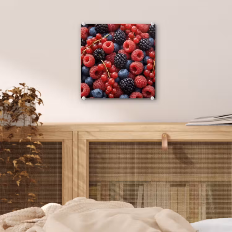 Glas schilderij - Bessen - Mix - Vers - Eten - Kleurrijk — 5