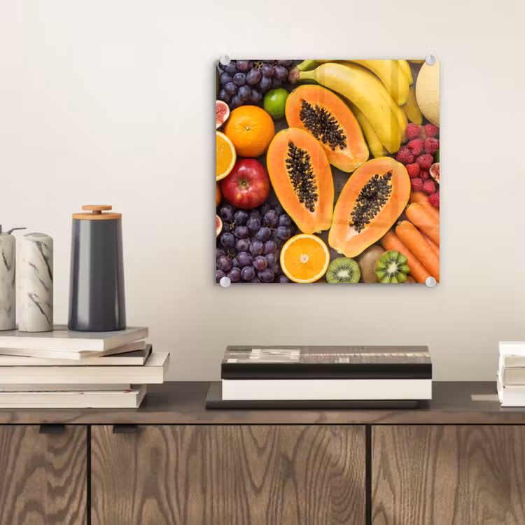 Glas schilderij - Eten - Fruit - Groenten - Vers - Kleurrijk — 2