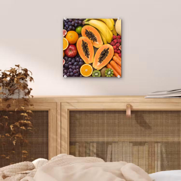 Glas schilderij - Eten - Fruit - Groenten - Vers - Kleurrijk — 5