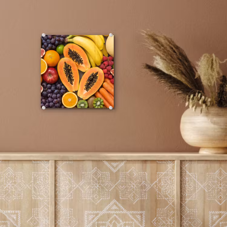 Glas schilderij - Eten - Fruit - Groenten - Vers - Kleurrijk — 6