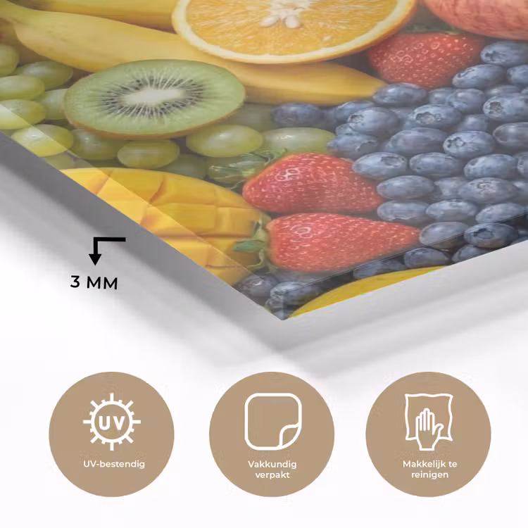 Glas schilderij - Eten - Fruit - Vers - Kleurrijk - Voeding — 3