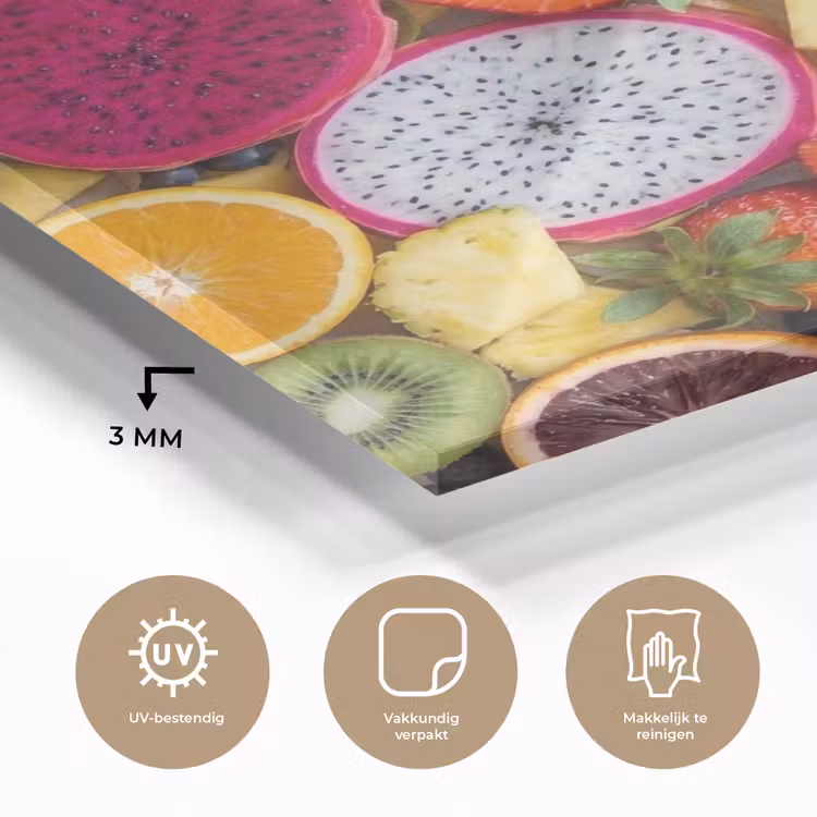 Glas schilderij - Fruit - Assortiment - Kleurrijk - Gezondheid — 3