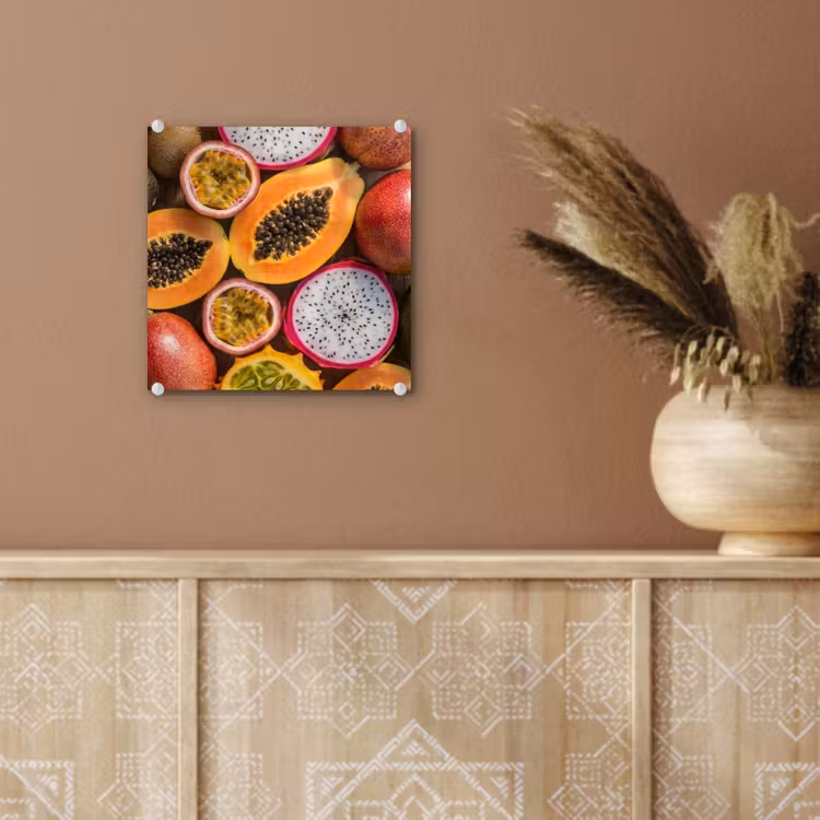 Glas schilderij - Fruit - Geopend - Tropisch - Eten - Kleurrijk — 6