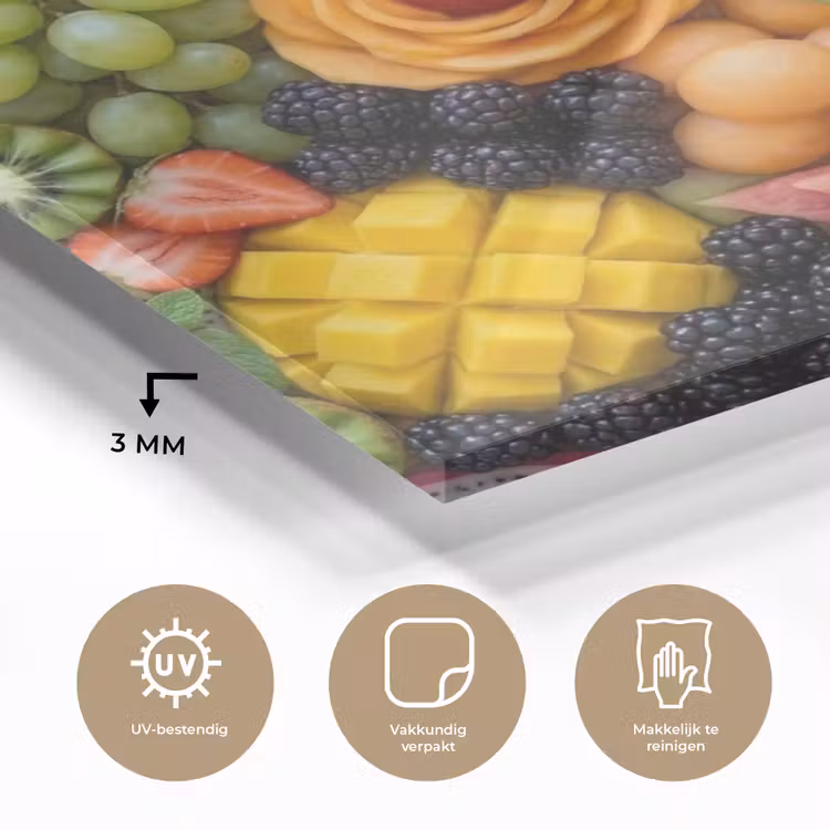 Glas schilderij - Fruit - Variatie - Kleurrijk - Vers - Eten — 3