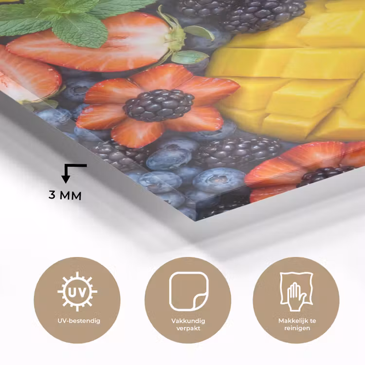 Glas schilderij - Fruit - Vers - Kleurrijk - Eten — 3