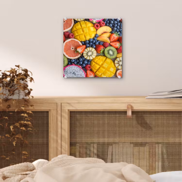Glas schilderij - Fruit - Versneden - Kleurrijk - Eten - Gezond — 5