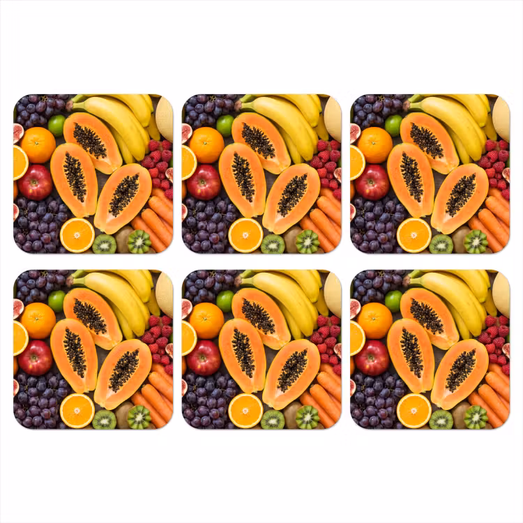 Onderzetter - Eten - Fruit - Groenten - Vers - Kleurrijk — 1