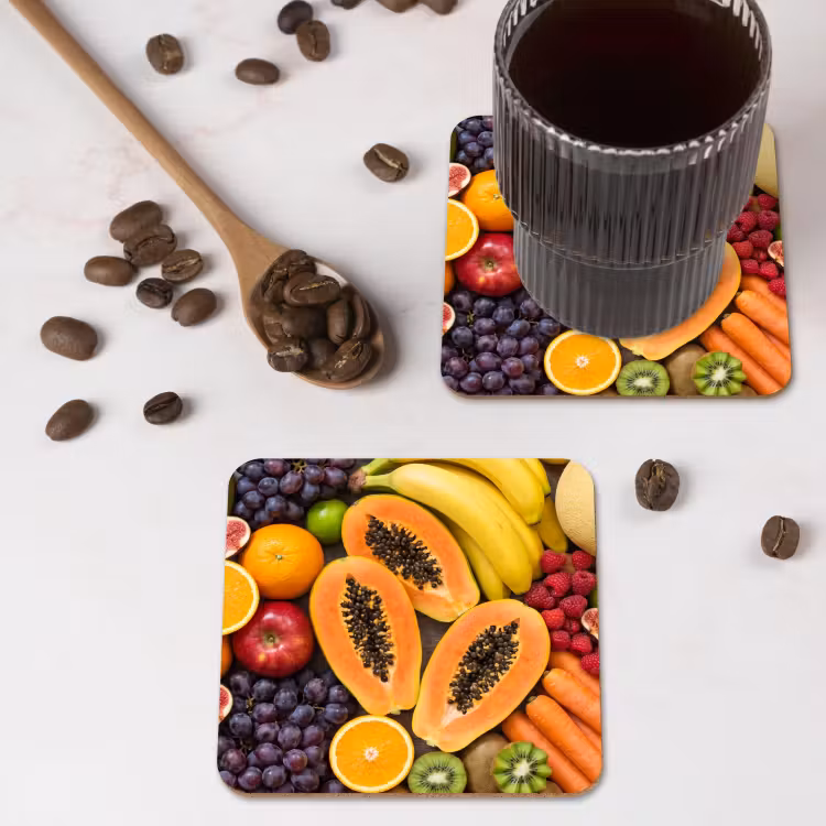 Onderzetter - Eten - Fruit - Groenten - Vers - Kleurrijk — 4
