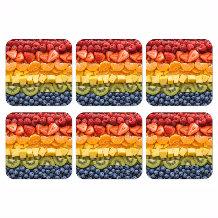 Onderzetter - Fruit - Regenboog - Gezond - Kleurrijk — 1