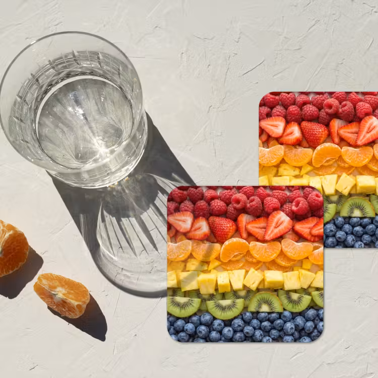 Onderzetter - Fruit - Regenboog - Gezond - Kleurrijk — 2
