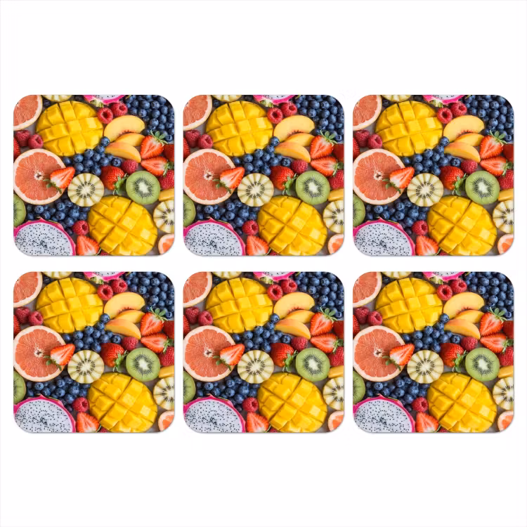 Onderzetter - Fruit - Versneden - Kleurrijk - Eten - Gezond — 1