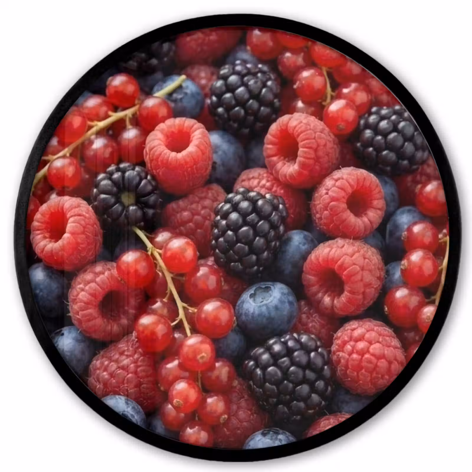 Ronde fotolijst - Bessen - Mix - Vers - Eten - Kleurrijk — 1