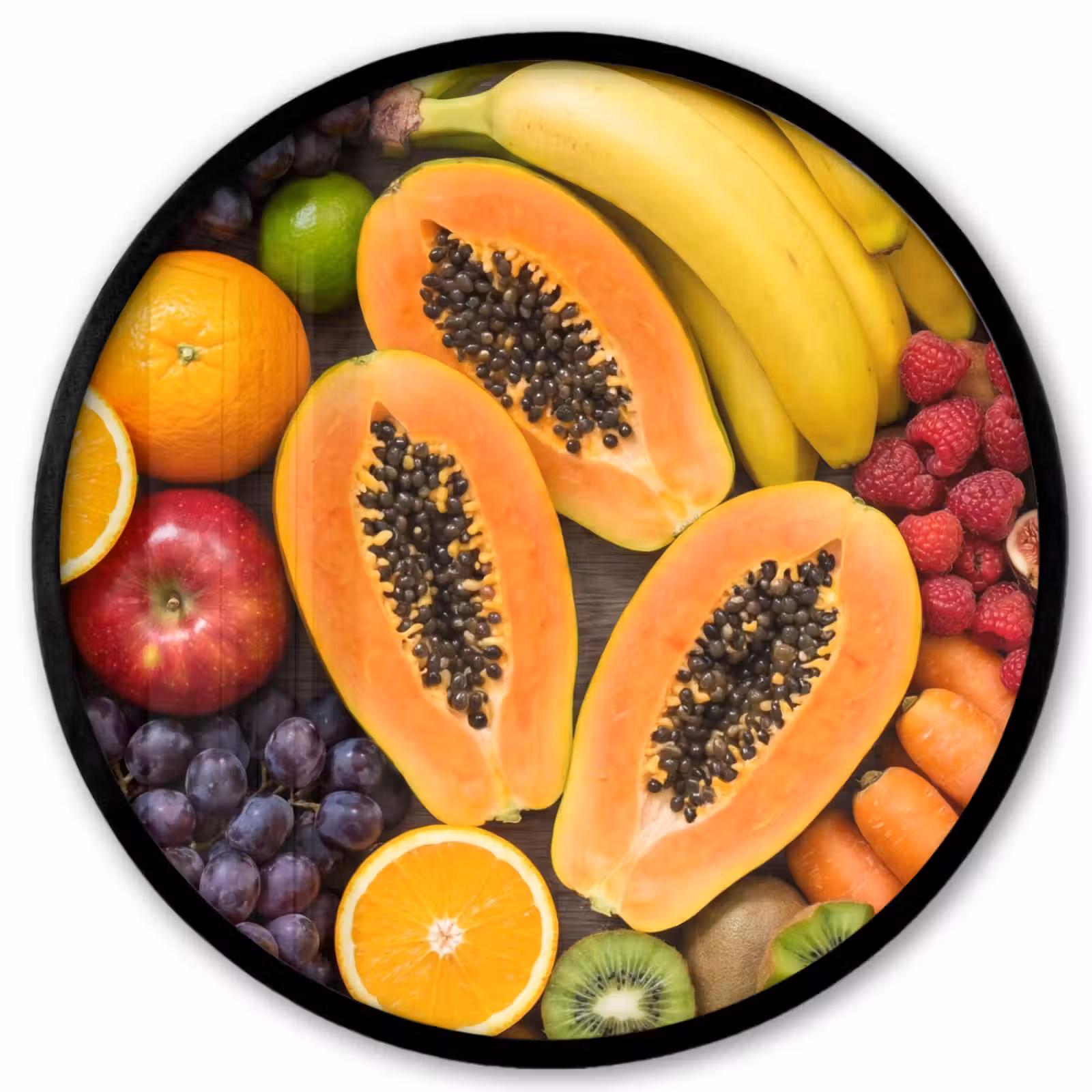 Ronde fotolijst - Eten - Fruit - Groenten - Vers - Kleurrijk — 1