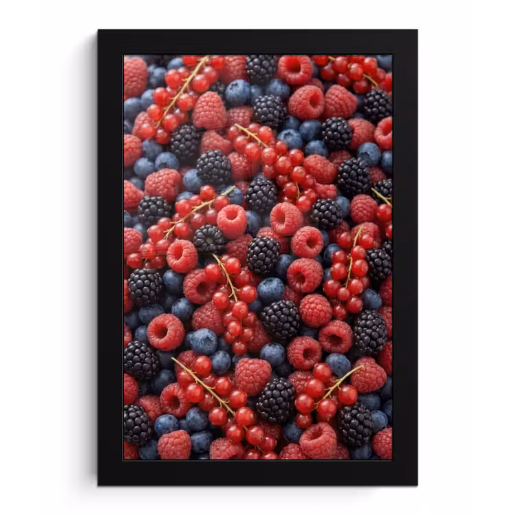 Poster met lijst - Bessen - Mix - Vers - Eten - Kleurrijk — 1