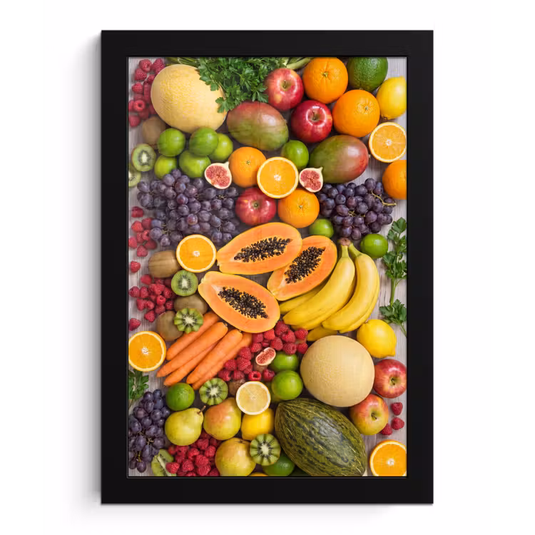 Poster met lijst - Eten - Fruit - Groenten - Vers - Kleurrijk — 1