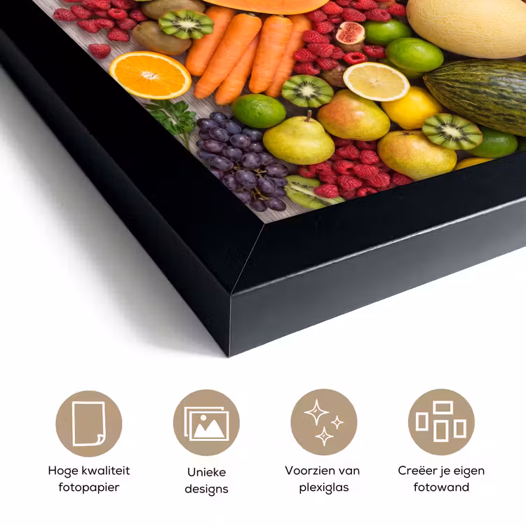 Poster met lijst - Eten - Fruit - Groenten - Vers - Kleurrijk — 6