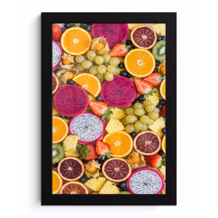 Poster met lijst - Fruit - Assortiment - Kleurrijk - Gezondheid — 1