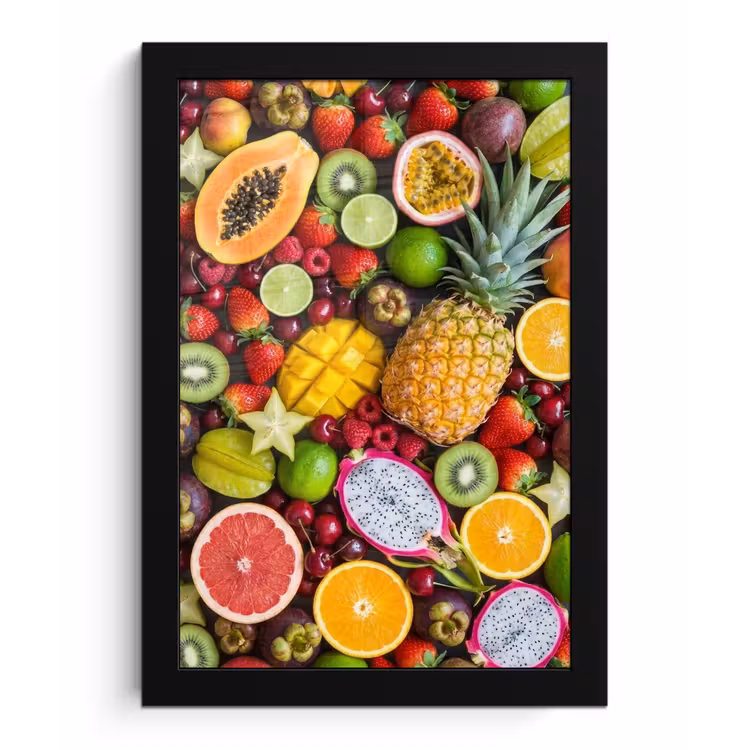 Poster met lijst - Fruit - Assortiment - Vers - Gezond - Kleurrijk — 1