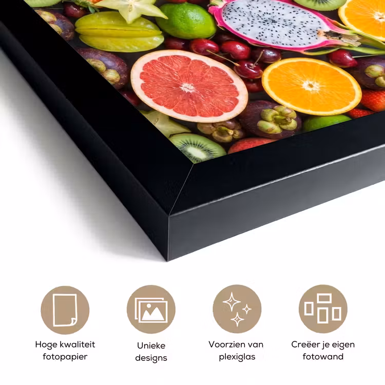 Poster met lijst - Fruit - Assortiment - Vers - Gezond - Kleurrijk — 6