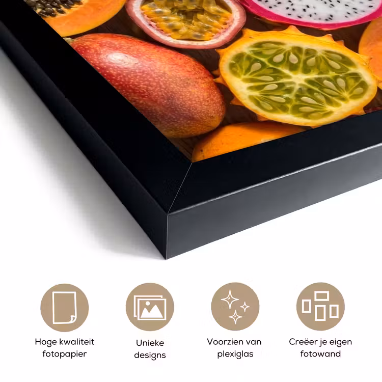 Poster met lijst - Fruit - Geopend - Tropisch - Eten - Kleurrijk — 6