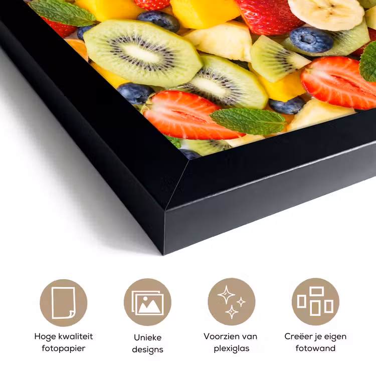 Poster met lijst - Fruit - Plakjes - Eten - Kleurrijk — 6