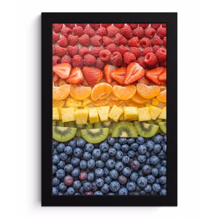 Poster met lijst - Fruit - Regenboog - Gezond - Kleurrijk — 1