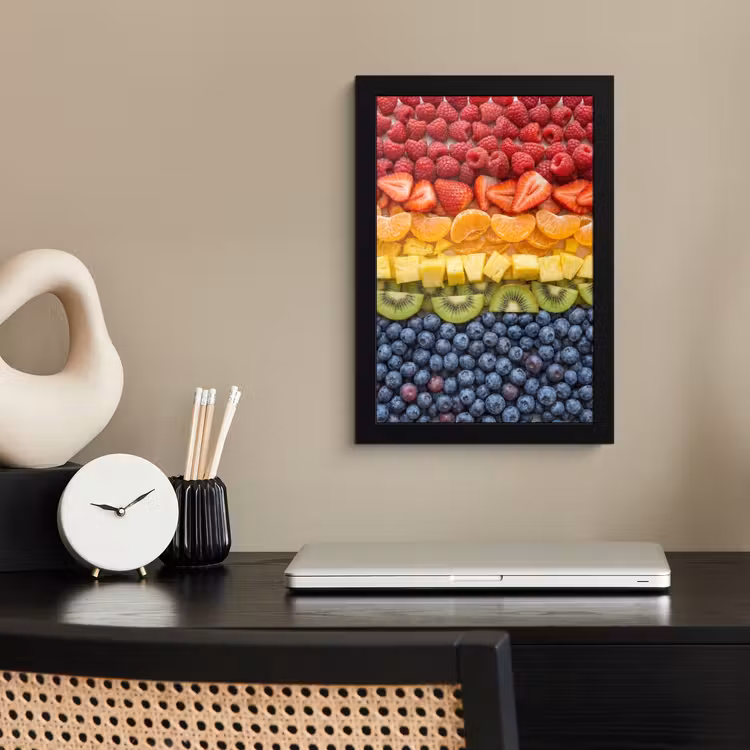 Poster met lijst - Fruit - Regenboog - Gezond - Kleurrijk — 2