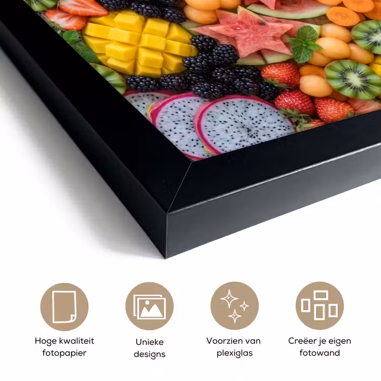 Poster met lijst - Fruit - Variatie - Kleurrijk - Vers - Eten — 6