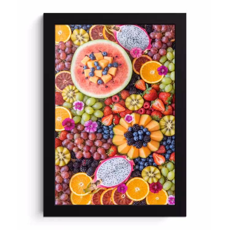 Poster met lijst - Fruit - Vers - Variatie - Eten - Kleurrijk — 1