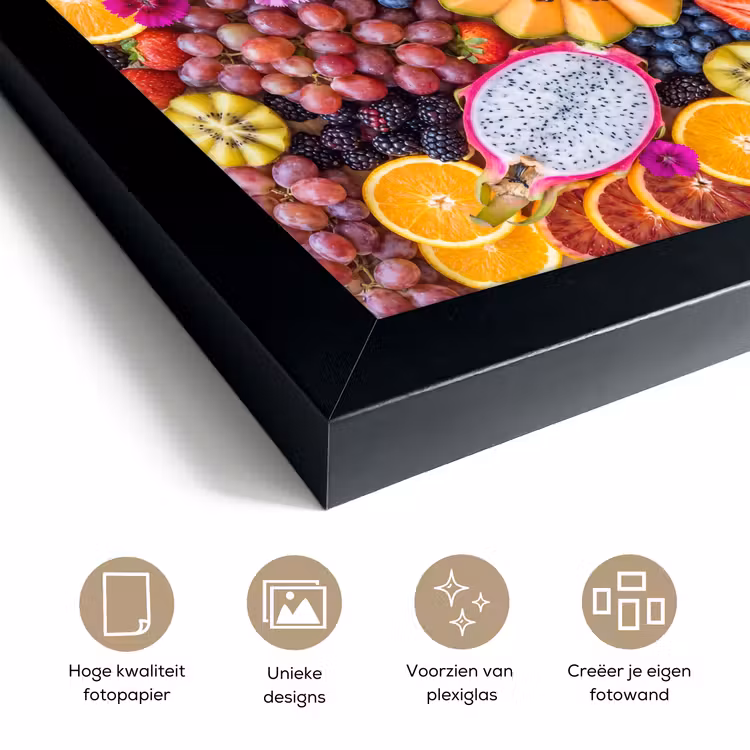 Poster met lijst - Fruit - Vers - Variatie - Eten - Kleurrijk — 6
