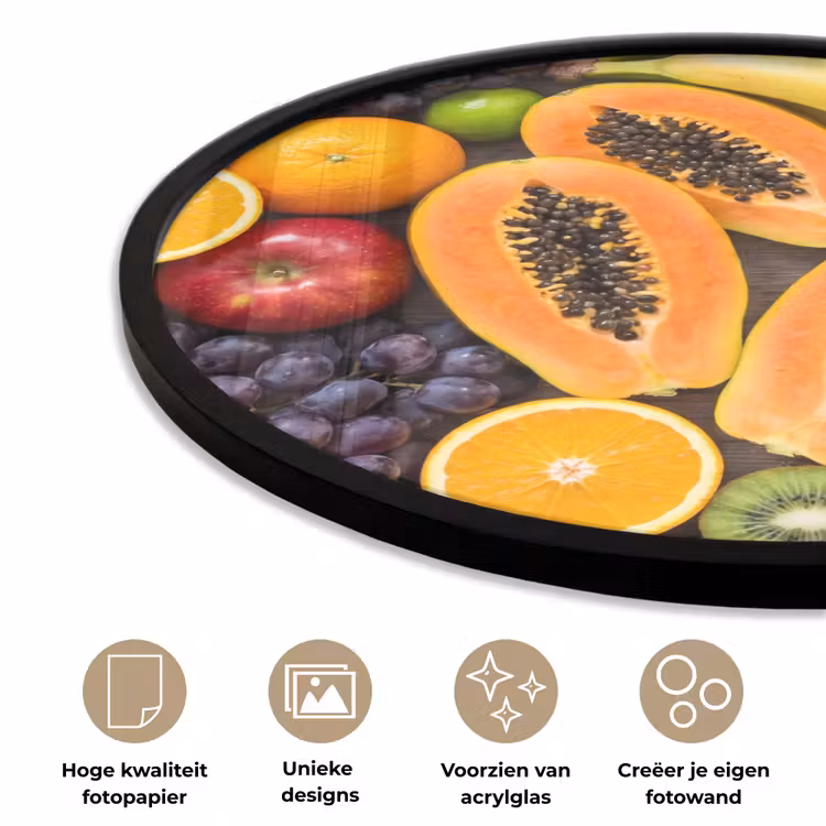 Ronde fotolijst - Eten - Fruit - Groenten - Vers - Kleurrijk — 2