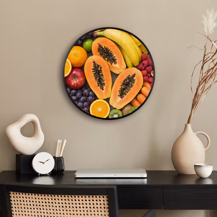 Ronde fotolijst - Eten - Fruit - Groenten - Vers - Kleurrijk — 3