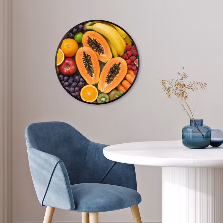 Ronde fotolijst - Eten - Fruit - Groenten - Vers - Kleurrijk — 4