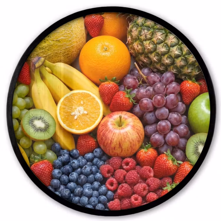 Ronde fotolijst - Eten - Fruit - Vers - Kleurrijk - Voeding — 1
