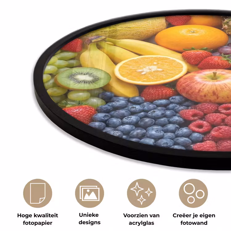 Ronde fotolijst - Eten - Fruit - Vers - Kleurrijk - Voeding — 2