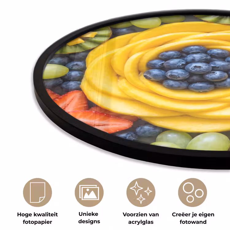 Ronde fotolijst - Fruit - Arrangement - Gezond - Kleurrijk - Eten — 2